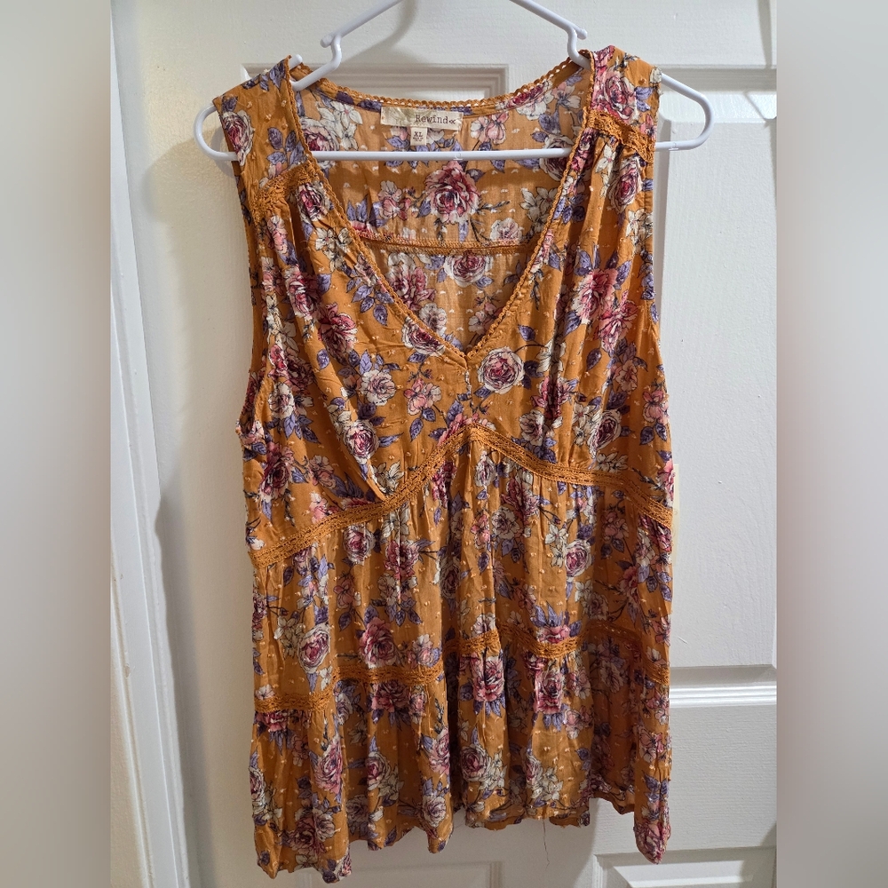 New Rewind Floral Babydoll Tank